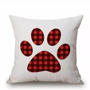 🐾Christmas Paw Print 18" Accent Pillow Cov